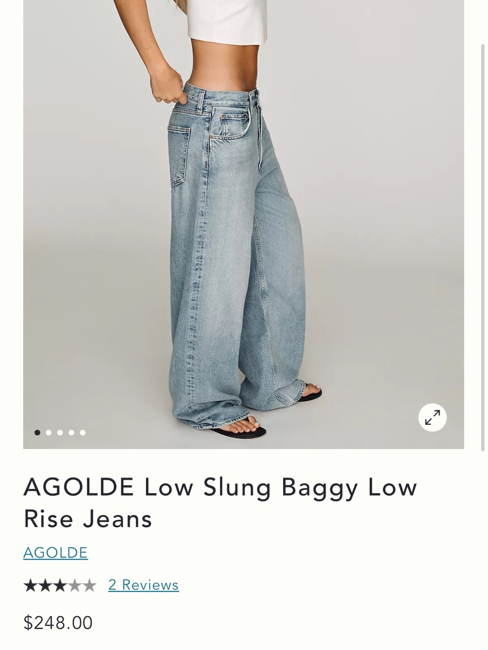 Agolde Light Blue Wide-Leg Raw Hem Jeans